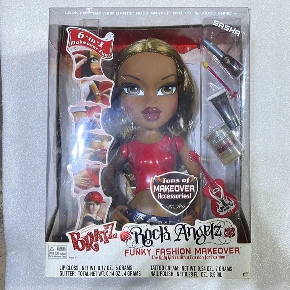 🦄 Unicorn RARE 👀 NWT 2004 Bratz Rock Angelz Funky Fashion Makeover - Sasha - Picture 8 of 10